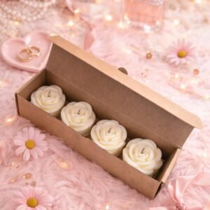 Bougies Fleurs Blanches x 4